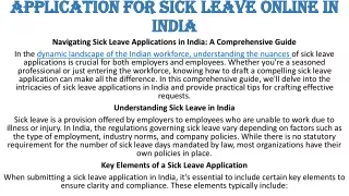 application for sick leave online in India