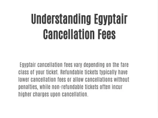 Understanding EgyptAir Cancellation Fees