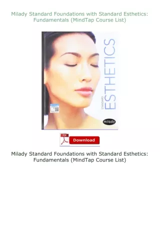 Pdf⚡(read✔online) Milady Standard Foundations with Standard Esthetics: Fundamentals (MindTap Course List)