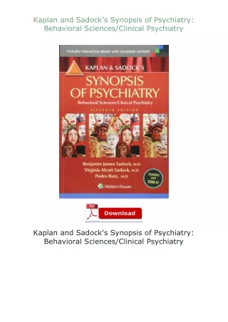 Pdf⚡(read✔online) Kaplan and Sadock's Synopsis of Psychiatry: Behavioral Sciences/Clinical Psychiatry