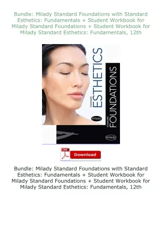 PDF✔Download❤ Bundle: Milady Standard Foundations with Standard Esthetics: Fundamentals + Student Workbook for