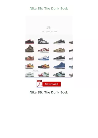 Download⚡PDF❤ Nike SB: The Dunk Book