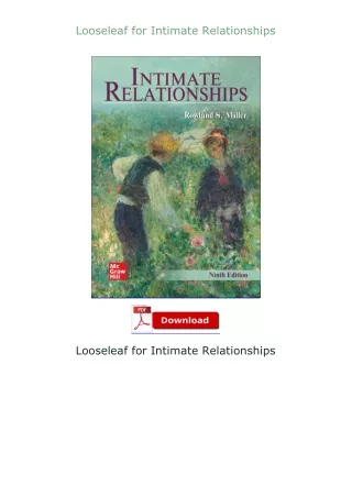 download⚡[EBOOK]❤ Looseleaf for Intimate Relationships