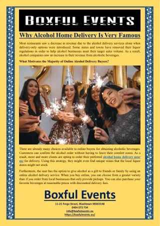 Why Alcohol Home Delivery Is Very Famous