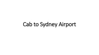 Cab to Sydney Airport