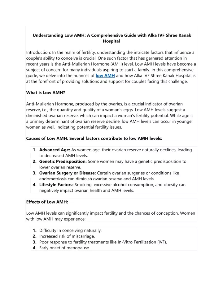 understanding low amh a comprehensive guide with