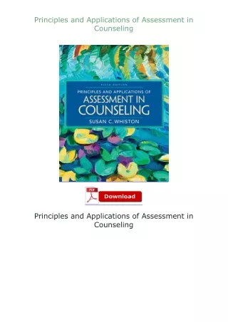 Pdf⚡(read✔online) Principles and Applications of Assessment in Counseling