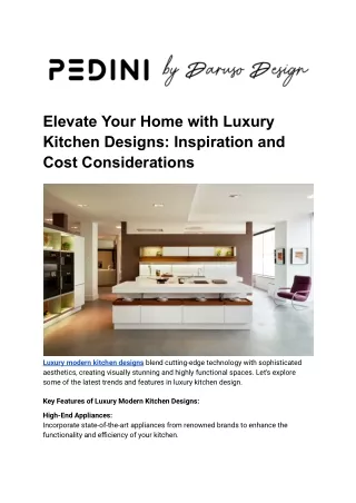 Elevate Your Home with Luxury Modern Kitchen Designs