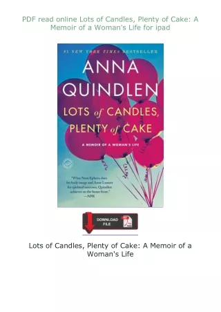⚡PDF⚡ read online Lots of Candles, Plenty of Cake: A Memoir of a Woman's Life for ipad