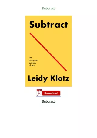 Pdf⚡(read✔online) Subtract