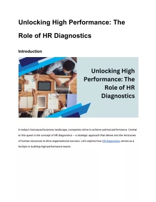 Unlocking High Performance_ The Role of HR Diagnostics