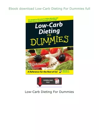 ❤Ebook❤ ⚡download⚡ Low-Carb Dieting For Dummies full