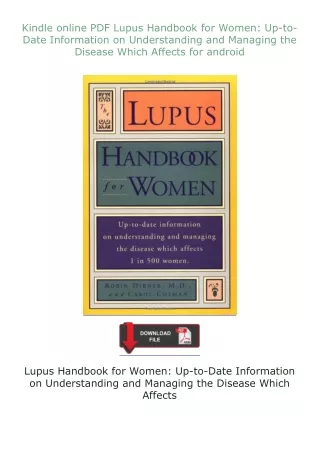 Kindle✔ online ⚡PDF⚡ Lupus Handbook for Women: Up-to-Date Information on Understanding and Managing the Diseas