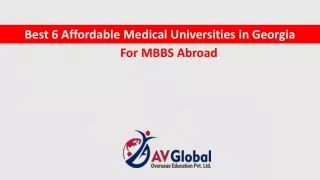 Best 6 Affordable Medical Universities in Georgia For MBBS Abroad