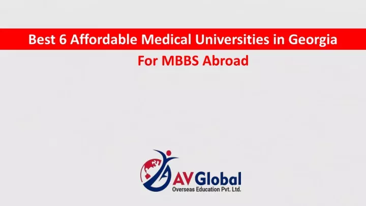 best 6 affordable medical universities in georgia