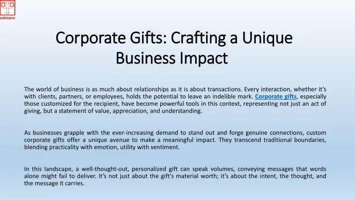 corporate gifts crafting a unique business impact
