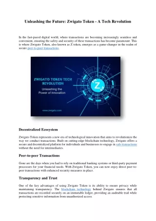 unleashing the future zwigato token a tech