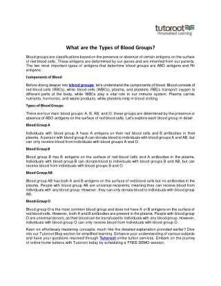 what are the types of blood groups
