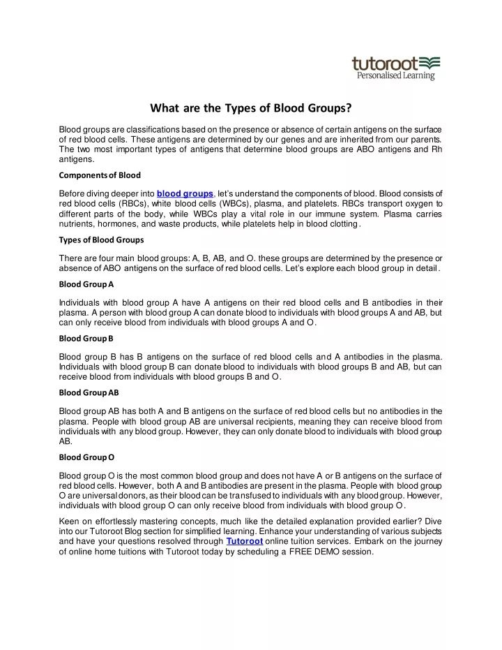 what are the types of blood groups