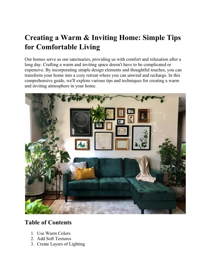 creating a warm inviting home simple tips