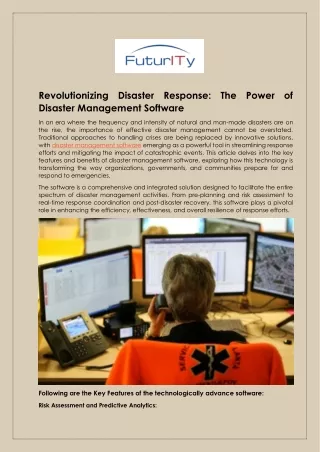 Effective Emergency Response Disaster Management Software Solutions