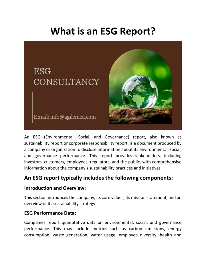 what is an esg report