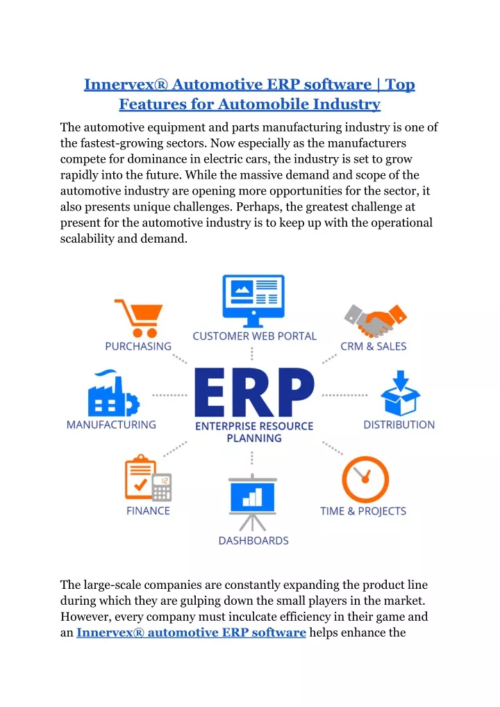 innervex automotive erp software top features