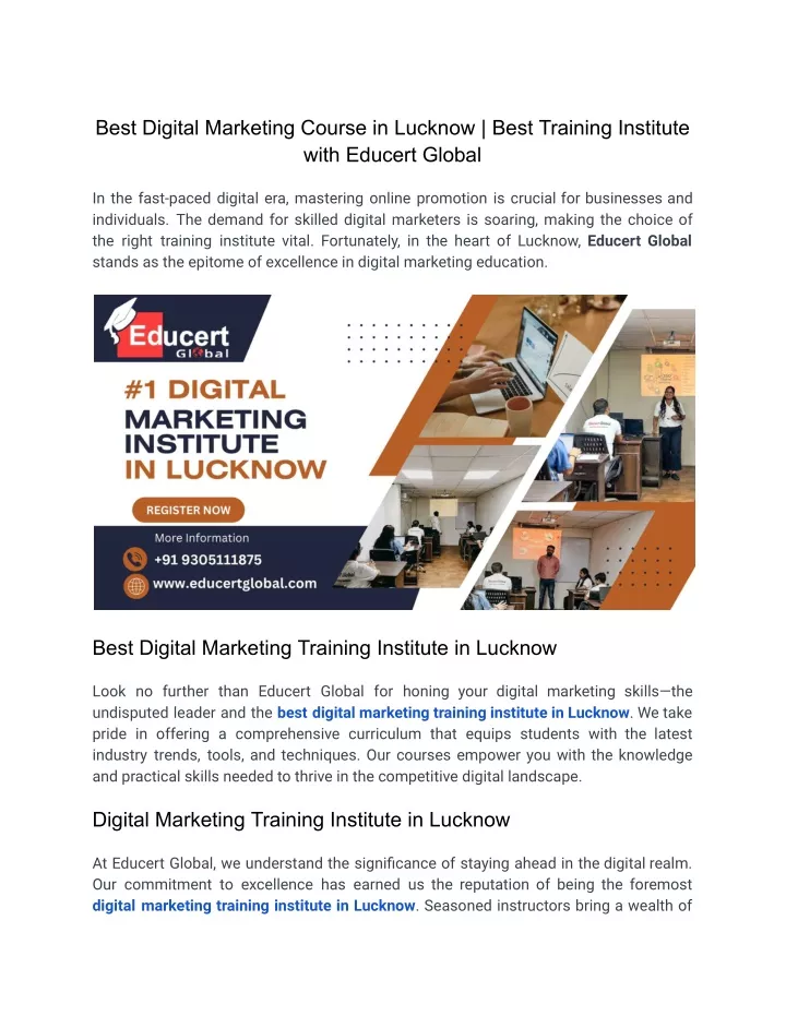 best digital marketing course in lucknow best