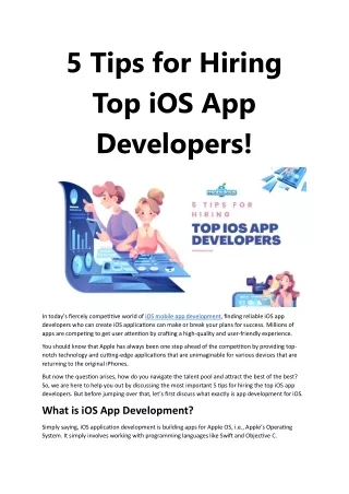 5 Tips for Hiring Top iOS App Developers!