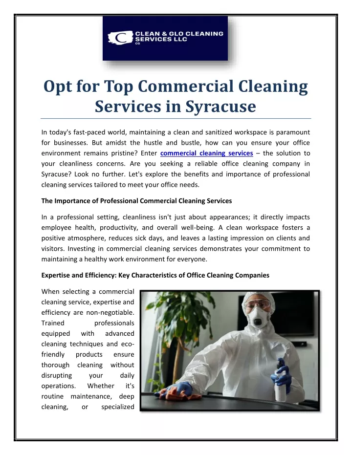 opt for top commercial cleaning services
