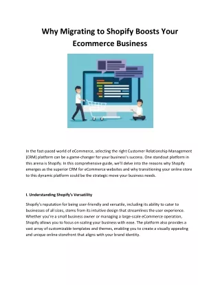Why Migrating to Shopify Boosts Your Ecommerce Business