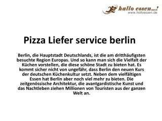 Pizza Liefer service berlin