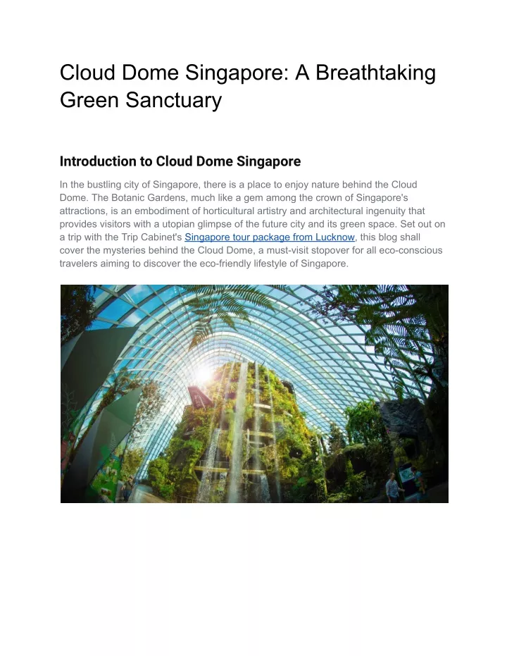 cloud dome singapore a breathtaking green