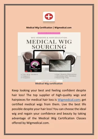 Medical Wig Certification | Wigmedical.com