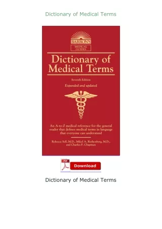 [READ]⚡PDF✔ Dictionary of Medical Terms