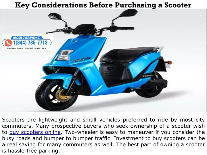 key considerations before purchasing a scooter