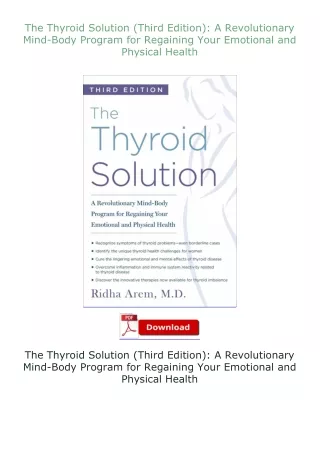 Download⚡ The Thyroid Solution (Third Edition): A Revolutionary Mind-Body Program for Regaining Your Emotional