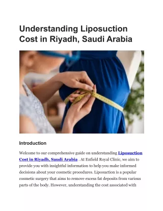 Understanding Liposuction Cost in Riyadh