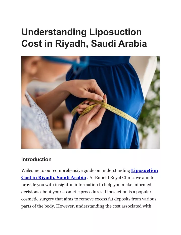 understanding liposuction cost in riyadh saudi