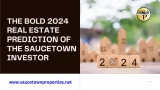 The Bold 2024 Real Estate Prediction of the Saucetown Investor