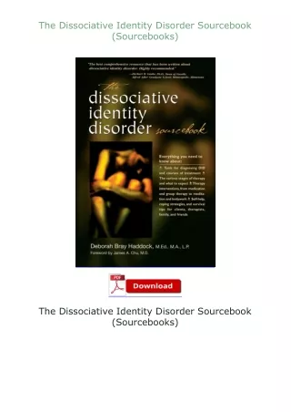 Download⚡(PDF)❤ The Dissociative Identity Disorder Sourcebook (Sourcebooks)