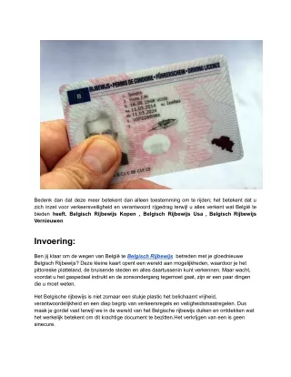 Is Een Belgisch Rijbewijs Geldig In Nederland_