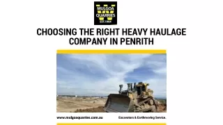 Choosing the Right Heavy Haulage Company in Penrith - Mulgoa