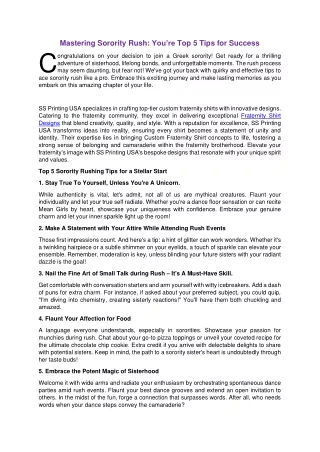 mastering sorority rush you re top 5 tips
