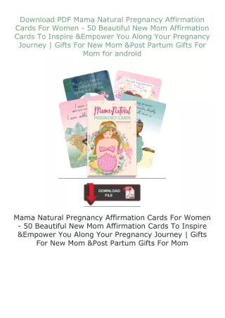 ❤Download❤ ⚡PDF⚡ Mama Natural Pregnancy Affirmation Cards For Women - 50 Beautiful New Mom Affirmation Cards T