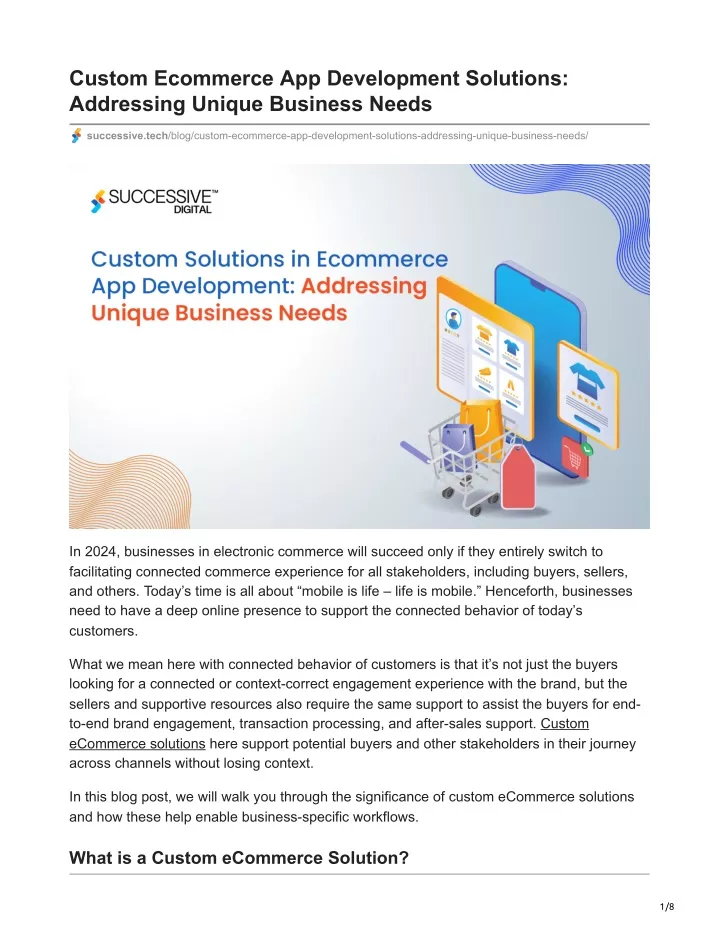 custom ecommerce app development solutions