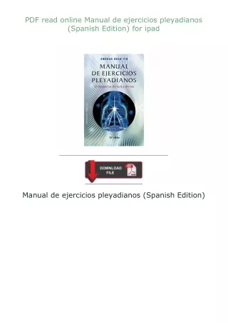 ⚡PDF⚡ read online Manual de ejercicios pleyadianos (Spanish Edition) for ipad