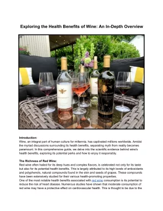 Exploring the Health Benefits of Wine_ An In-Depth Overview