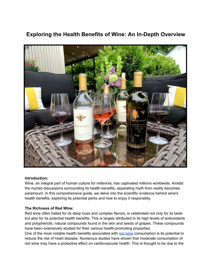 exploring the health benefits of wine an in depth