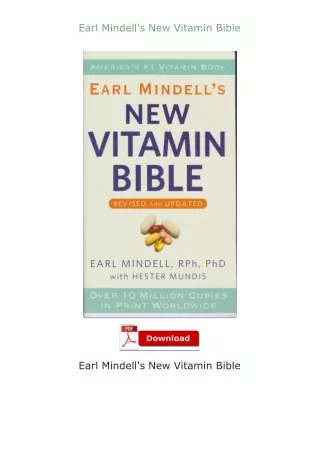 PDF✔Download❤ Earl Mindell's New Vitamin Bible